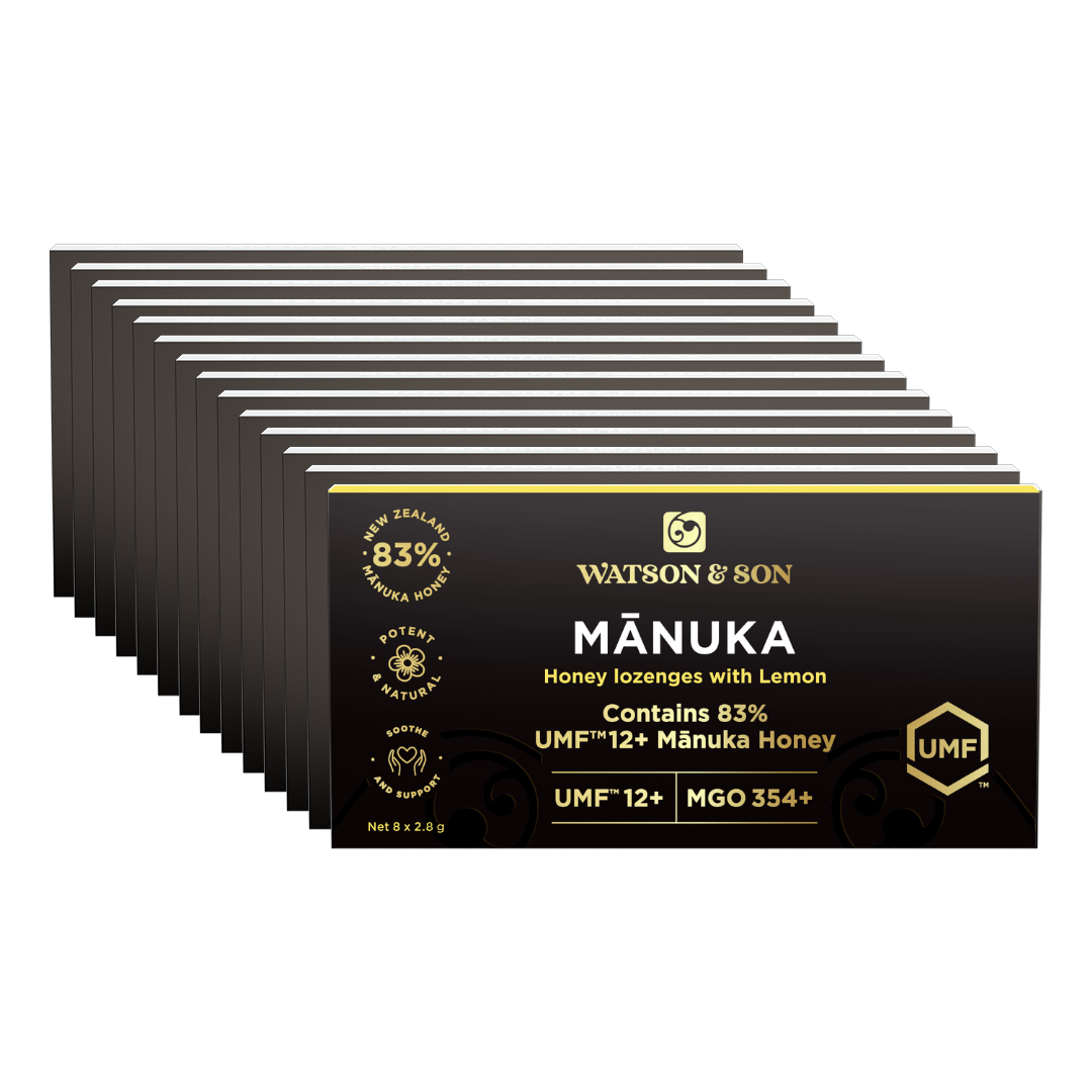 UMF 12+/MGO 354+ Mānuka Honey & Lemon Lozenges 12x Bundle