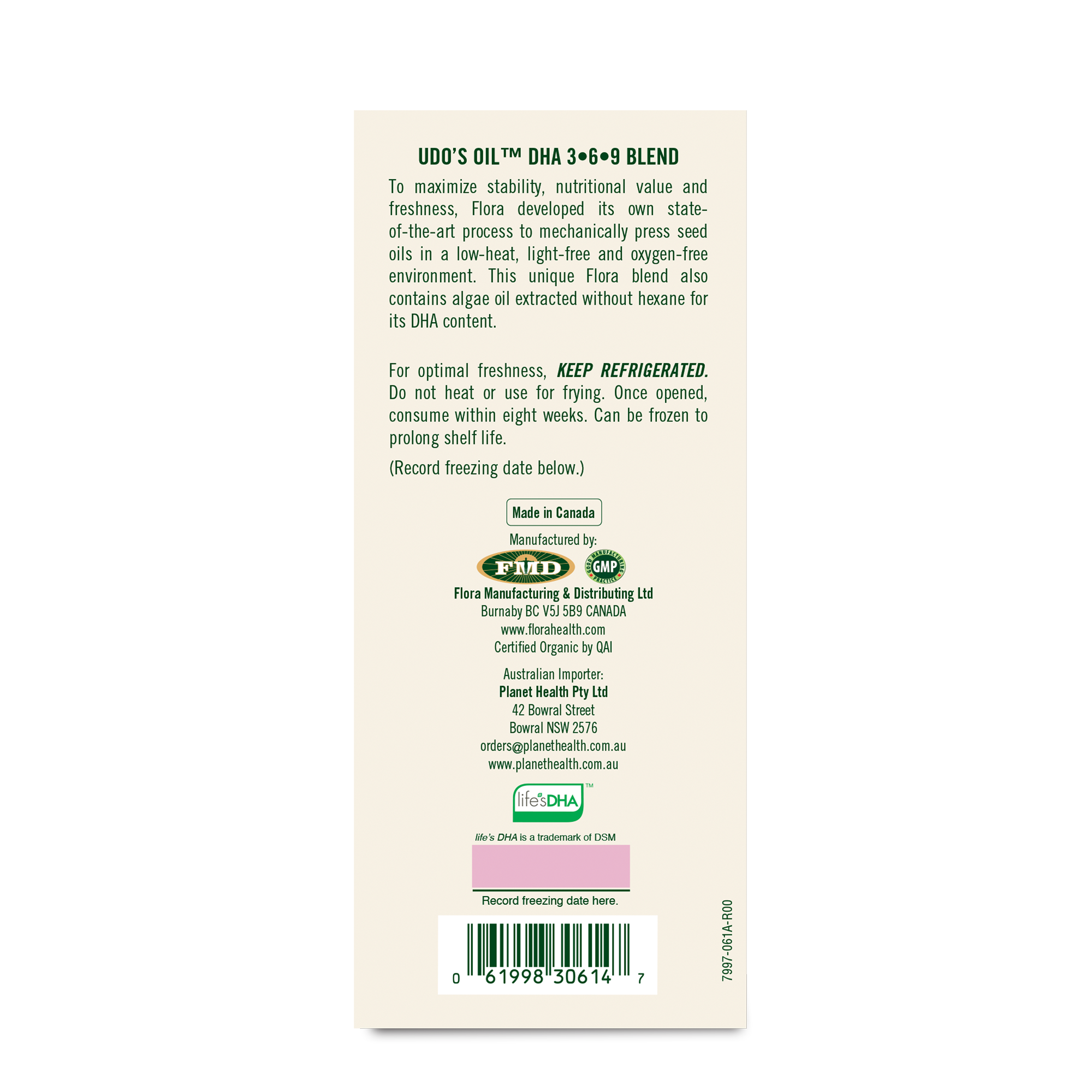 Udo's Oil Omega 3+6+9 Blend DHA