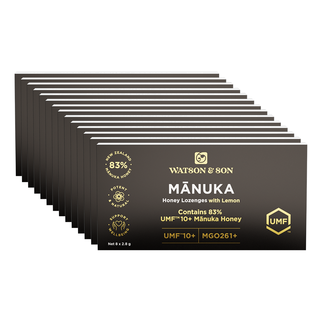 UMF 10+ Manuka Honey & Lemon Lozenges 12x Bundle