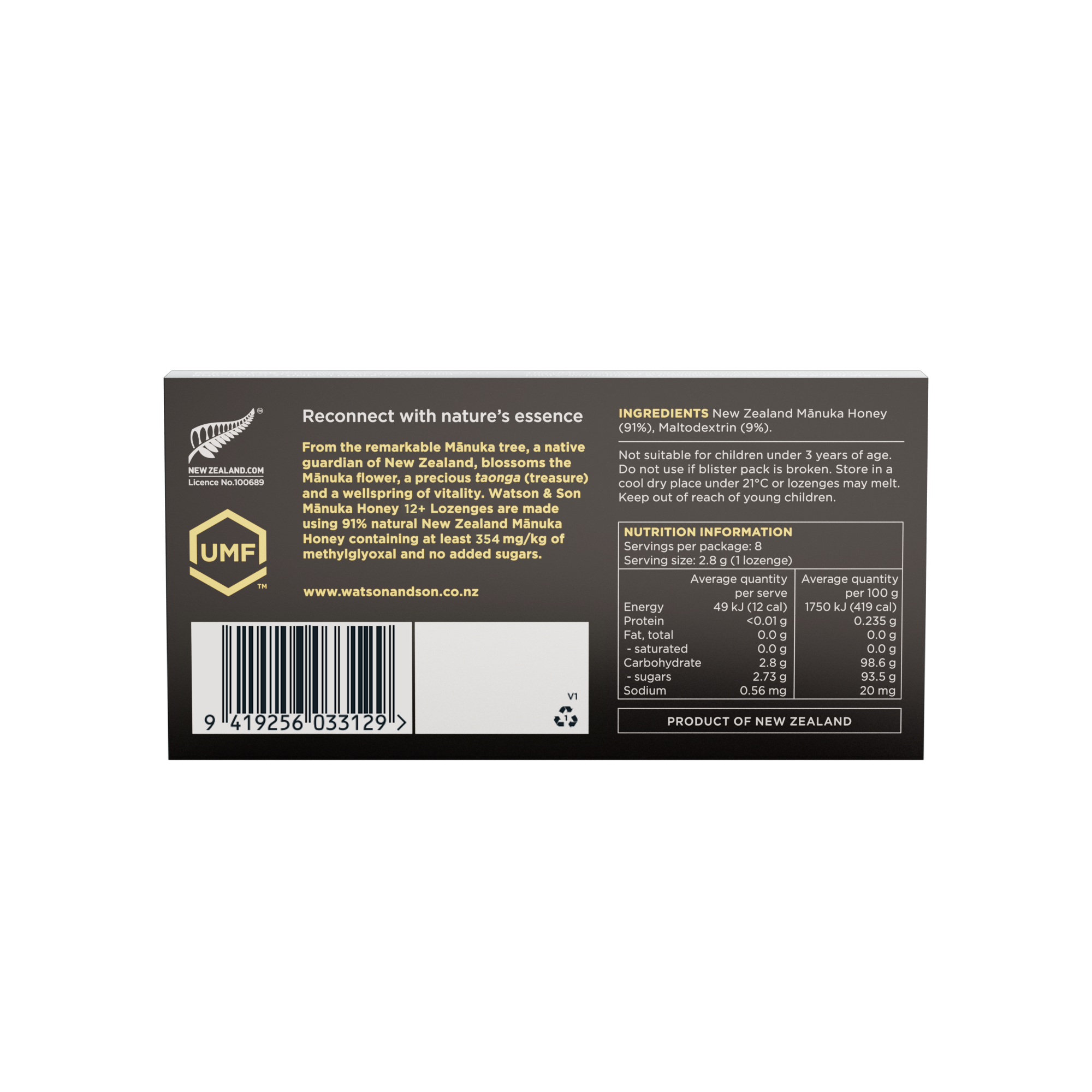 UMF 12+/MGO 354+ Mānuka Honey Lozenges