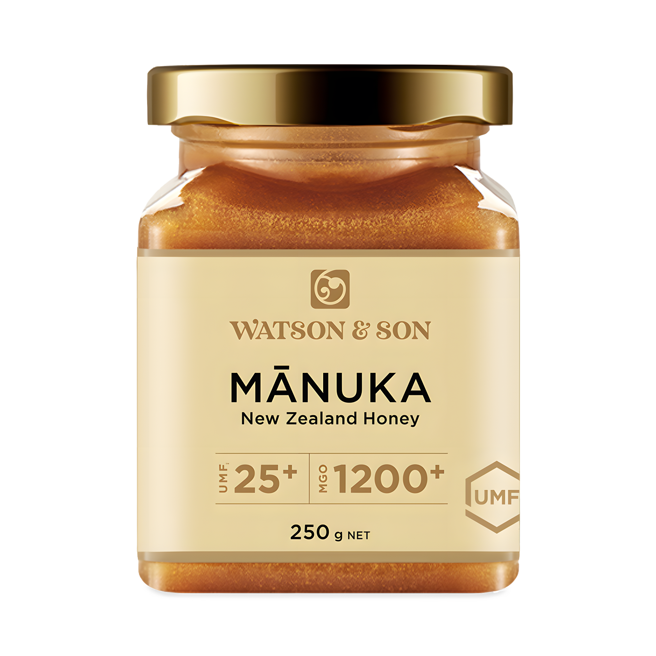 Watson & Son UMF 25+/MGO 1200+ Manuka Honey 250g Glass