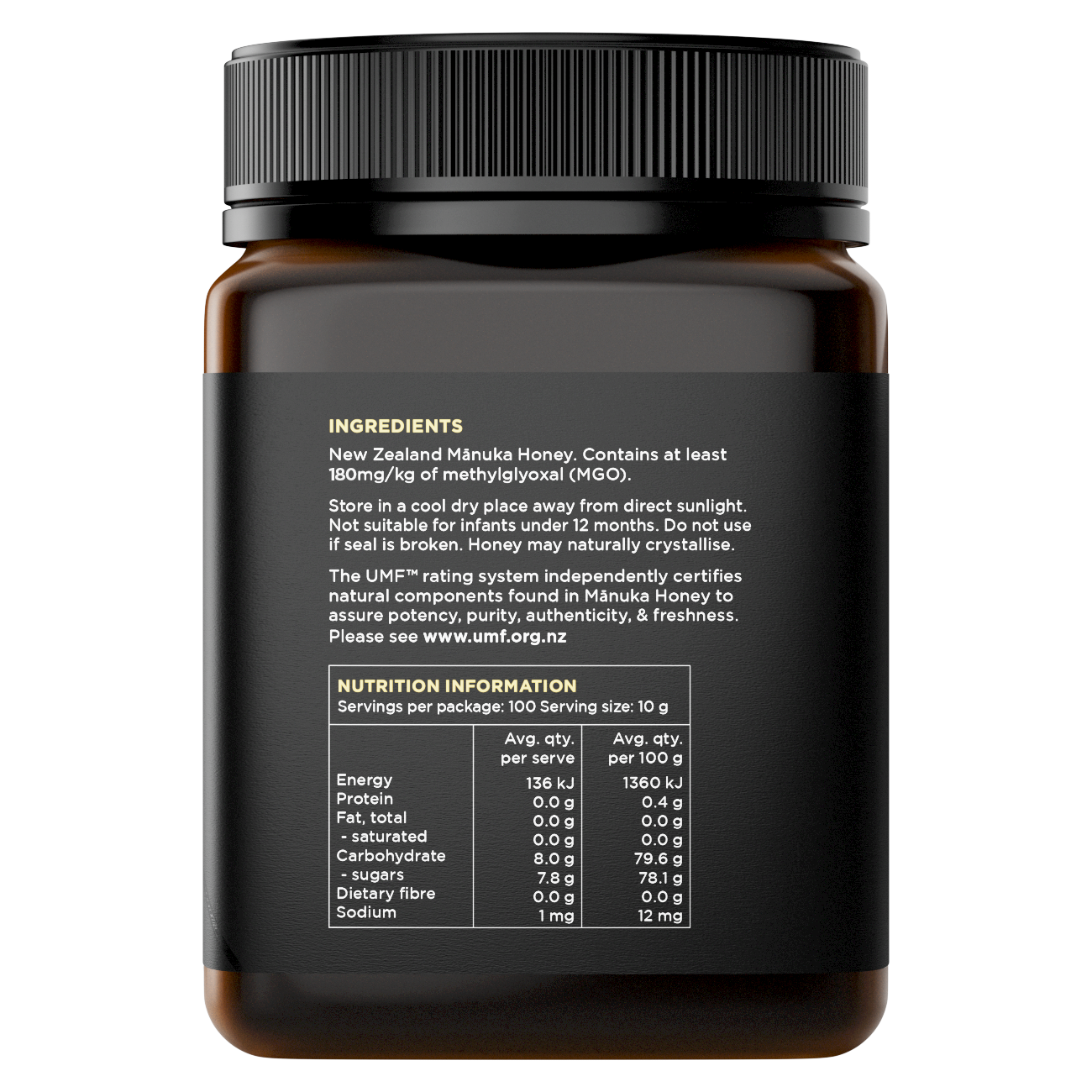 UMF 8+/MGO 180+ MANUKA HONEY